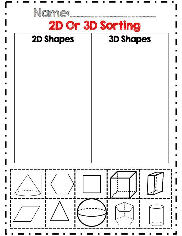 30 Kindergarten 2D And 3D Shapes Worksheets