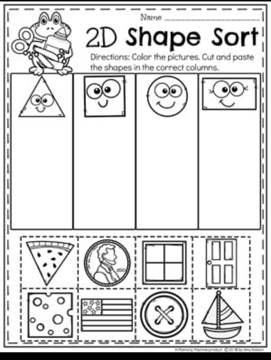30 Kindergarten 2D And 3D Shapes Worksheets