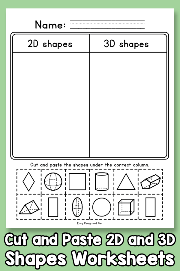 30 Kindergarten 2D And 3D Shapes Worksheets