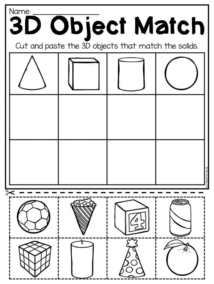30 Kindergarten 2D And 3D Shapes Worksheets