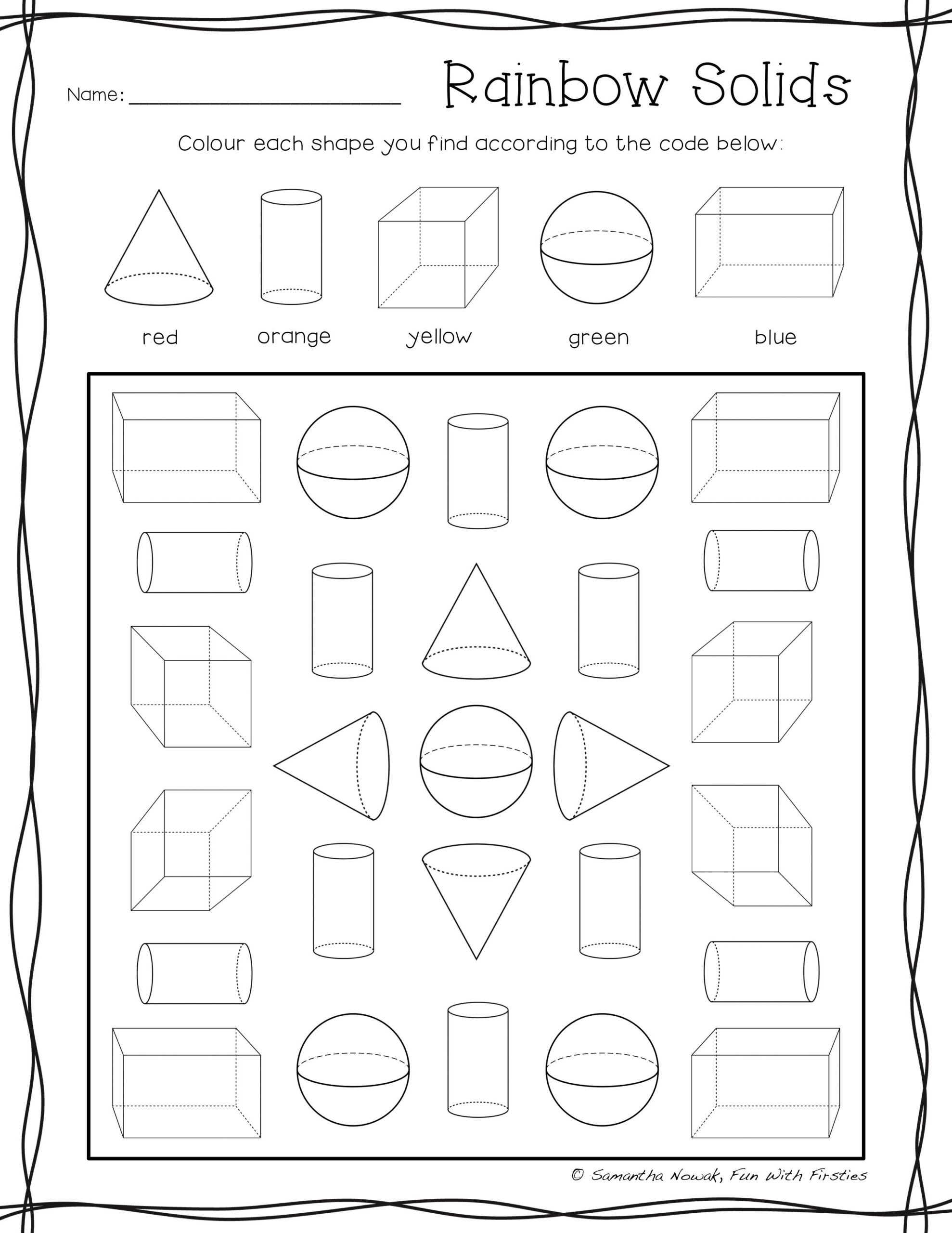 30 Kindergarten 2D And 3D Shapes Worksheets
