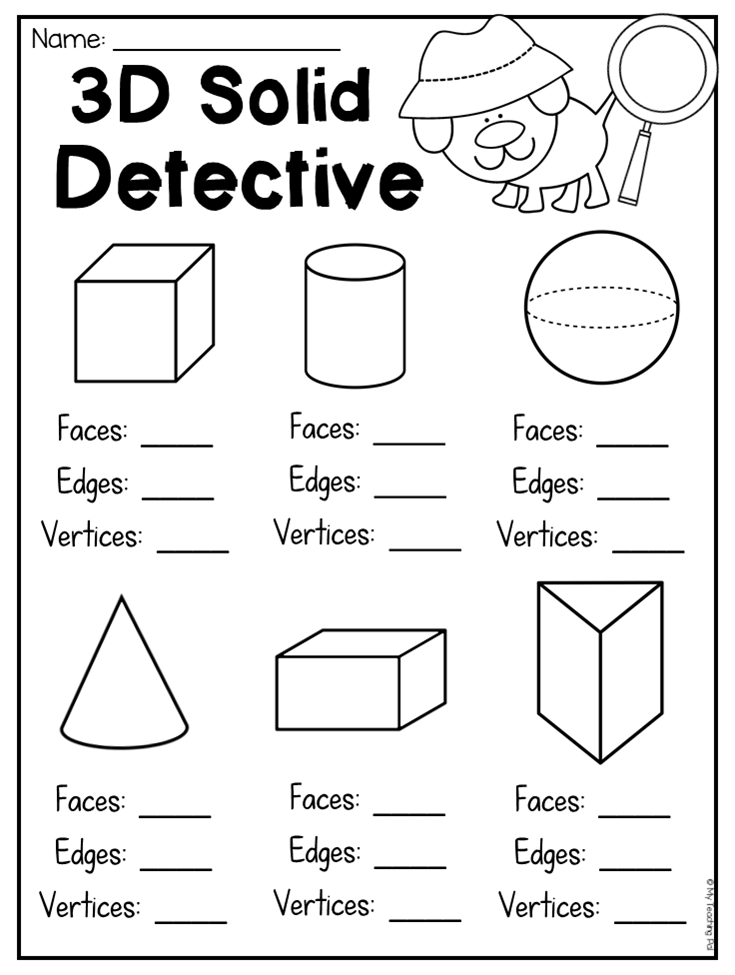 30 Kindergarten 2D And 3D Shapes Worksheets