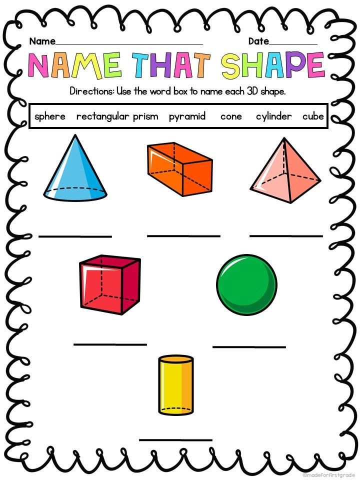 30 Kindergarten 2D And 3D Shapes Worksheets