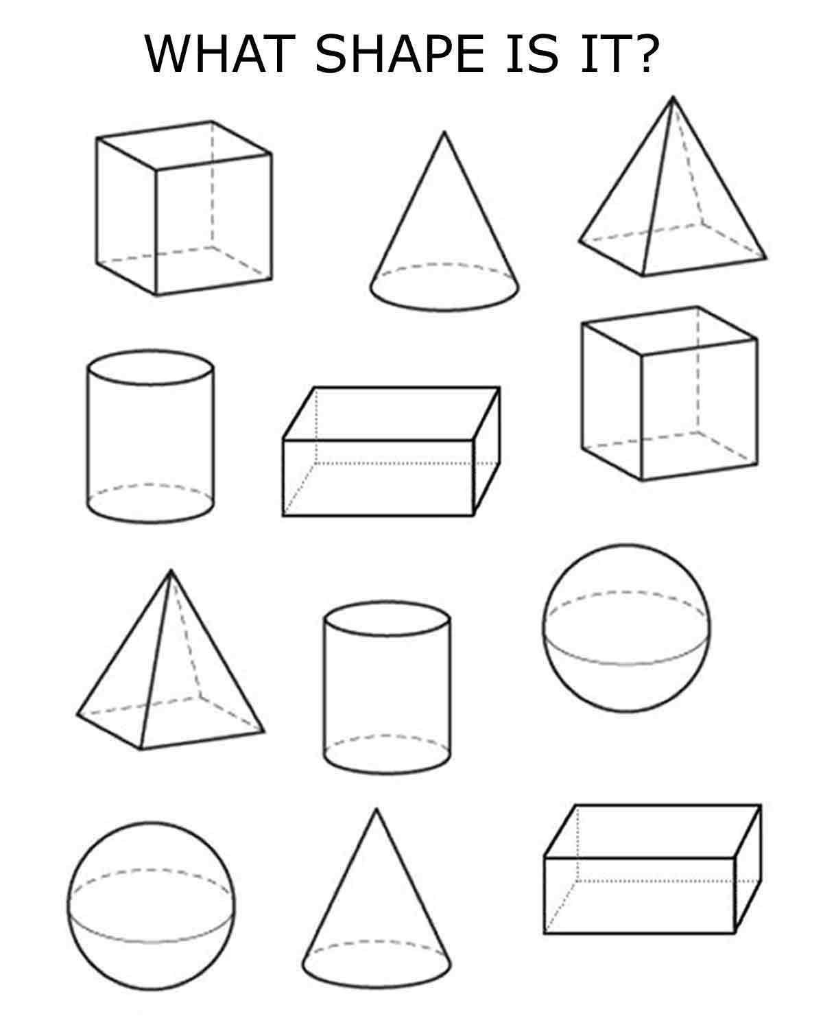 30 Kindergarten 2D And 3D Shapes Worksheets