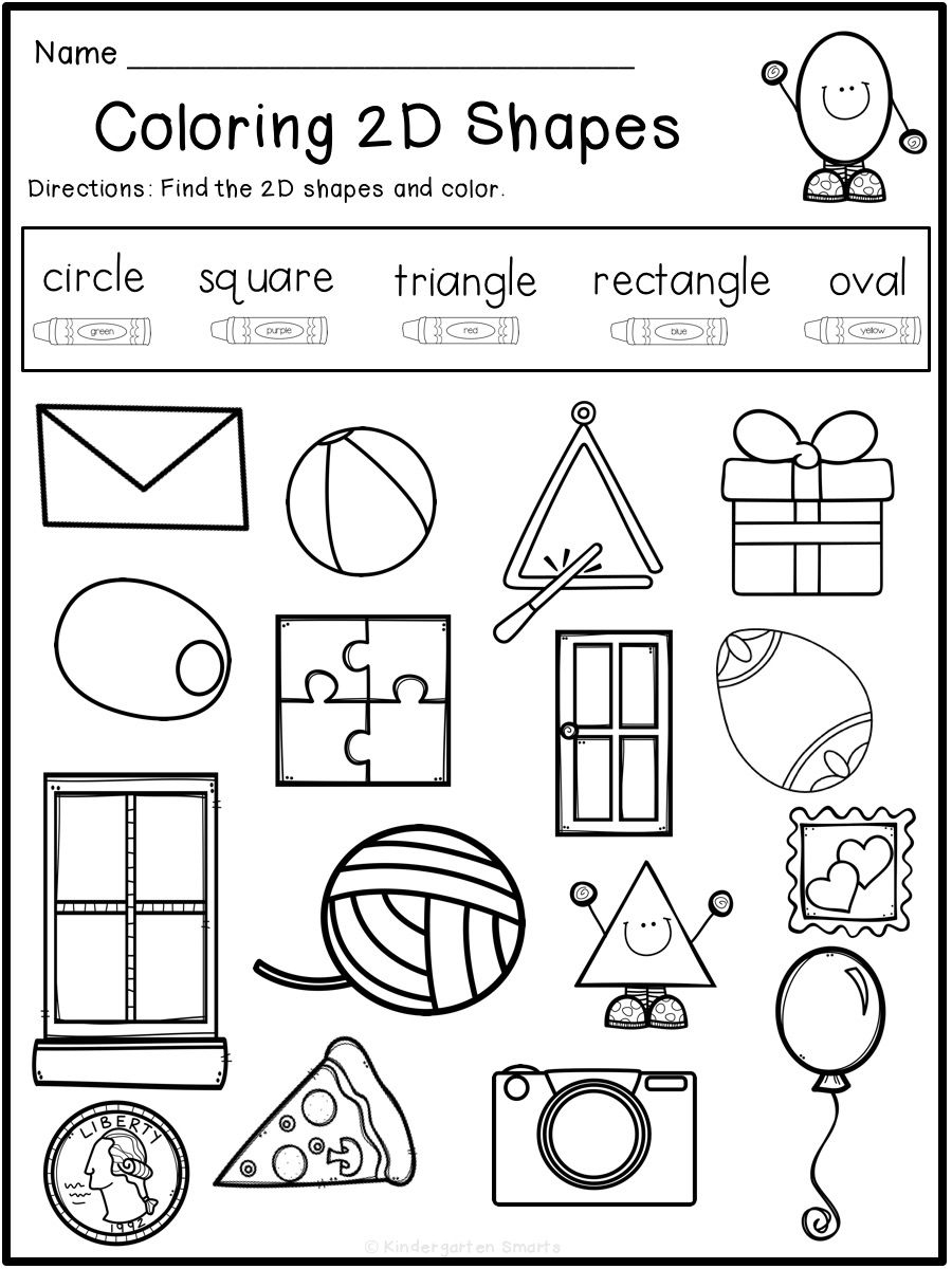 30 Kindergarten 2D And 3D Shapes Worksheets