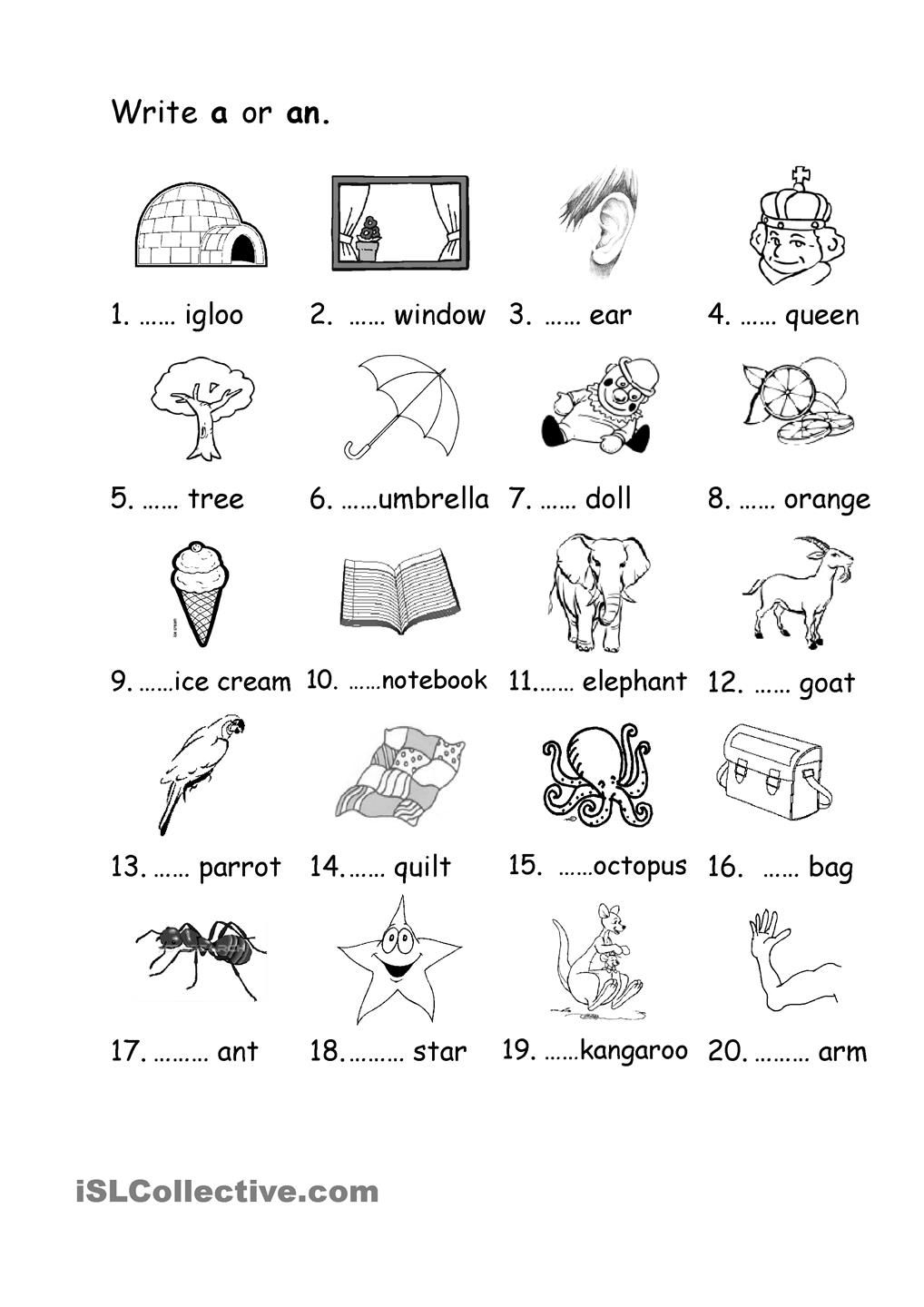 30 Learning English For Kids Free Printable Worksheets Kindergarten