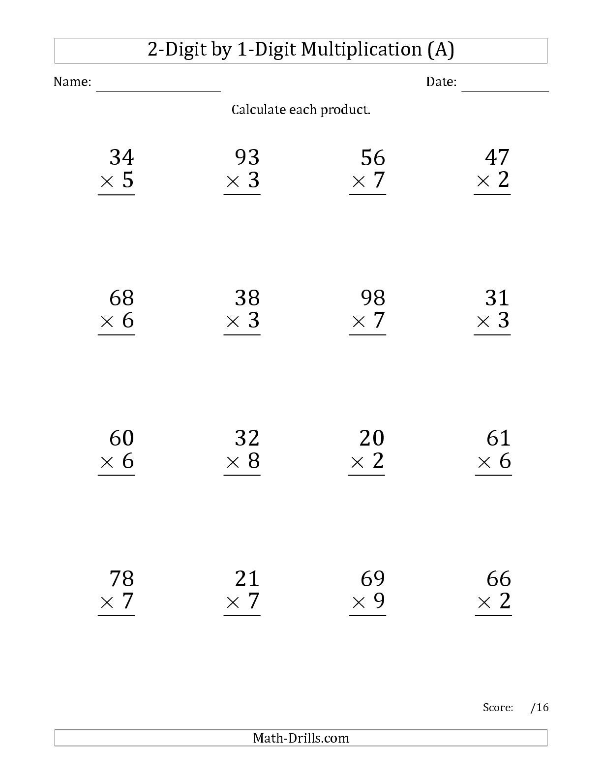 30 Multiplication Worksheets For Grade 2 With Answers