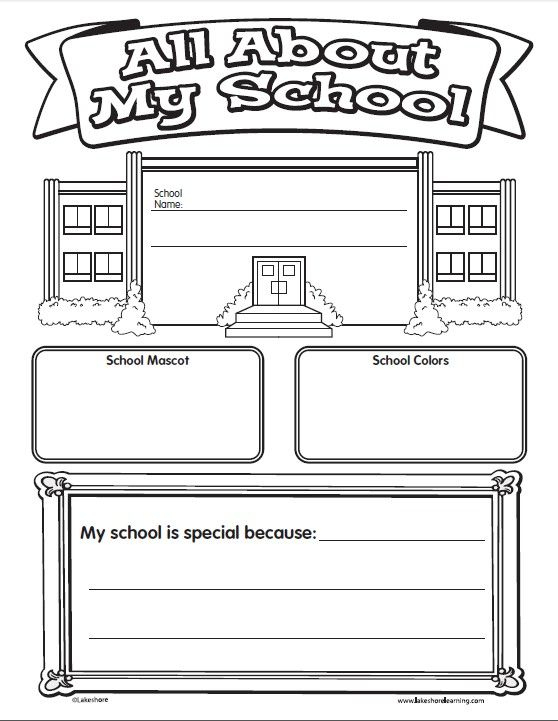 30 My School Worksheets For Kids Kindergarten