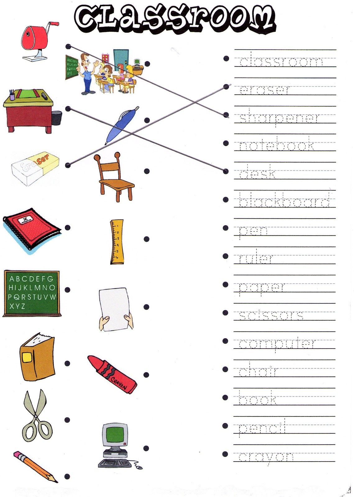 30 My School Worksheets For Kids Kindergarten