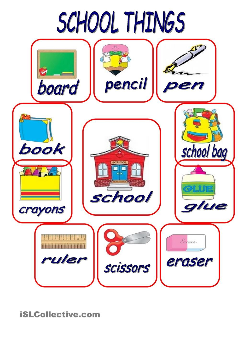 30 My School Worksheets For Kids Kindergarten