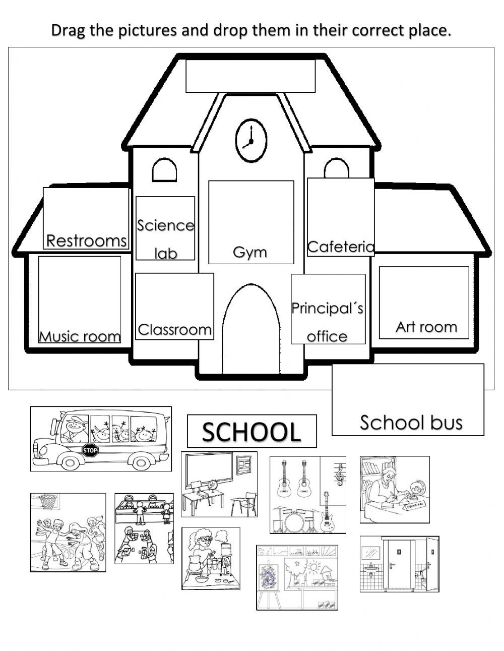 30 My School Worksheets For Kids Kindergarten