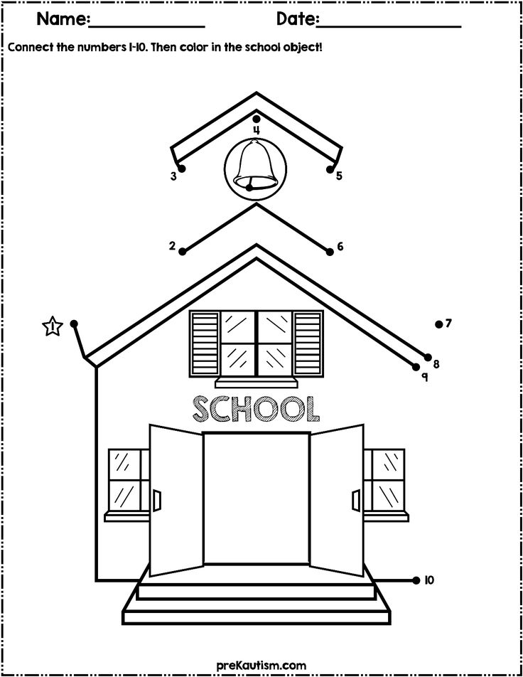 30 My School Worksheets For Kids Kindergarten