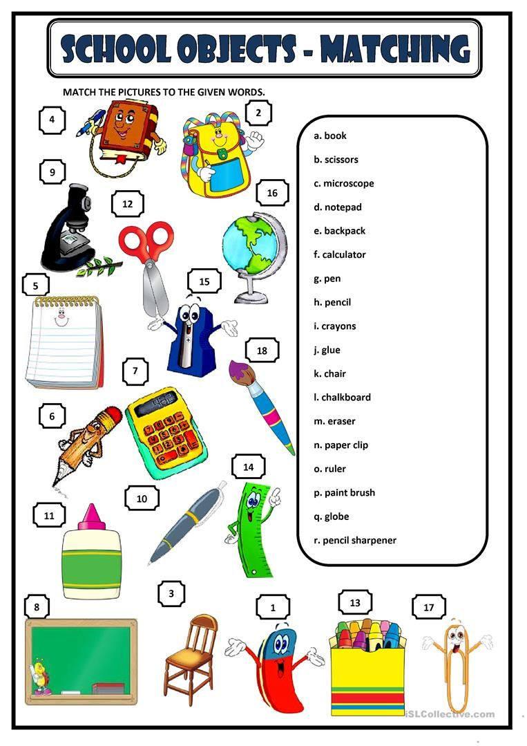 30 My School Worksheets For Kids Kindergarten