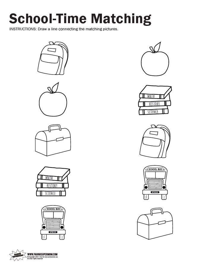 30 My School Worksheets For Kids Kindergarten