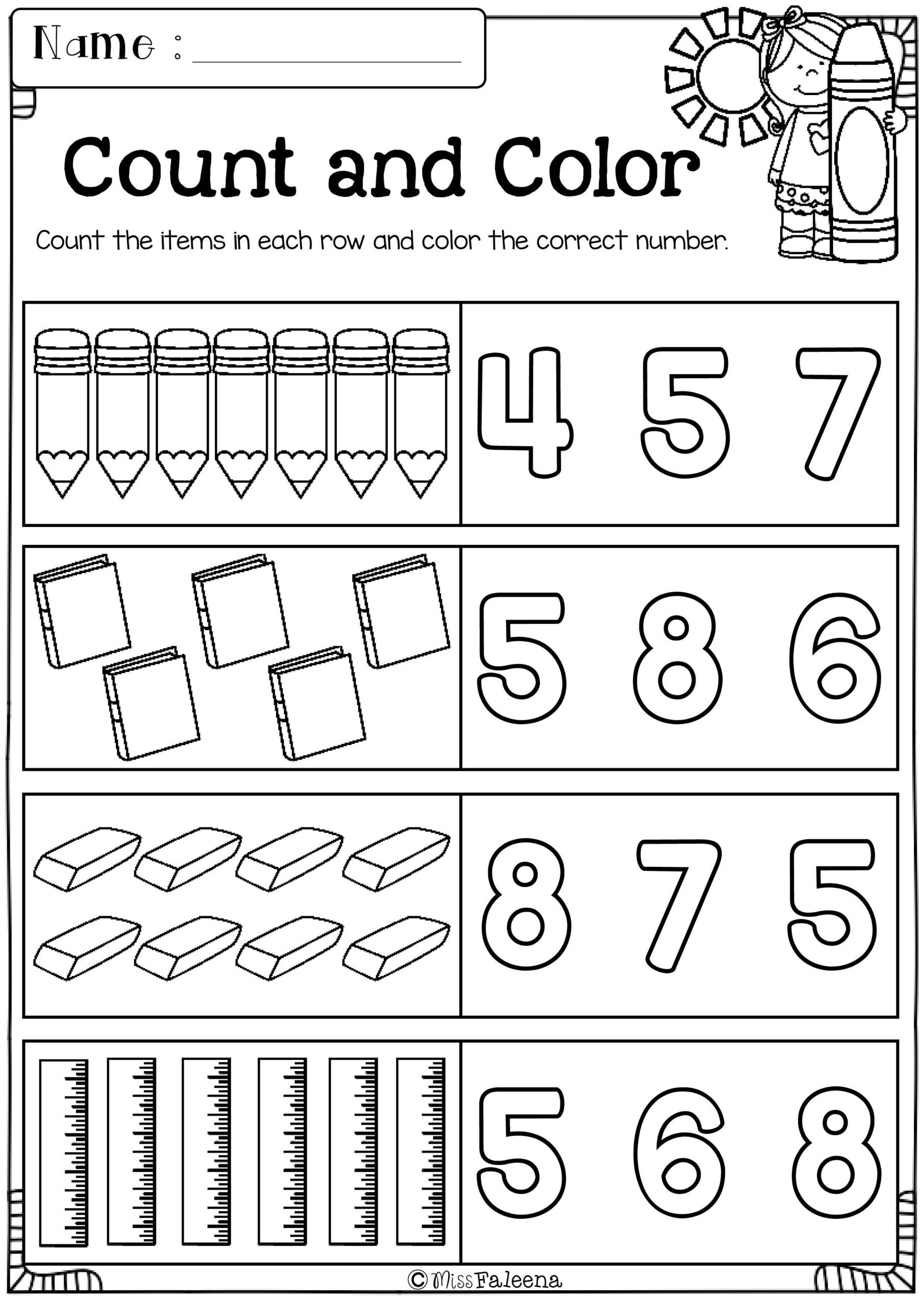 30 My School Worksheets For Kids Kindergarten