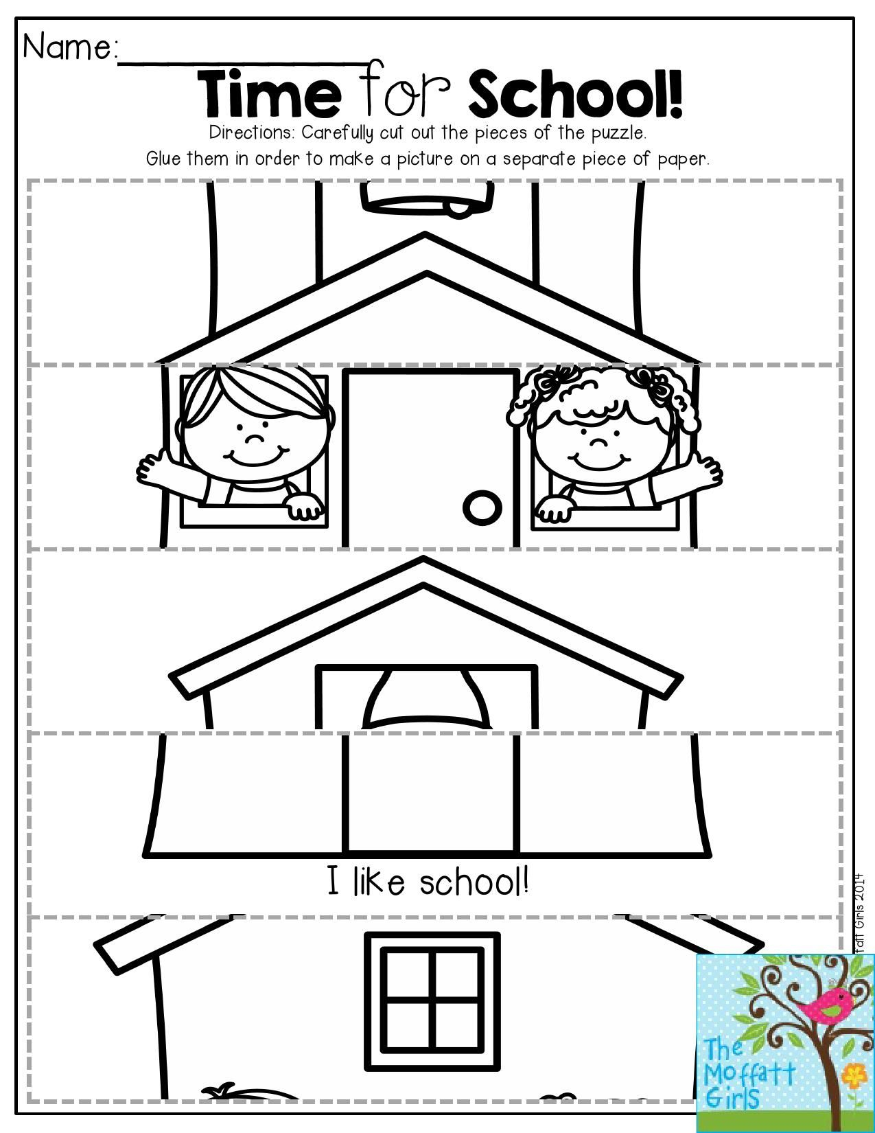 30 My School Worksheets For Kids Kindergarten