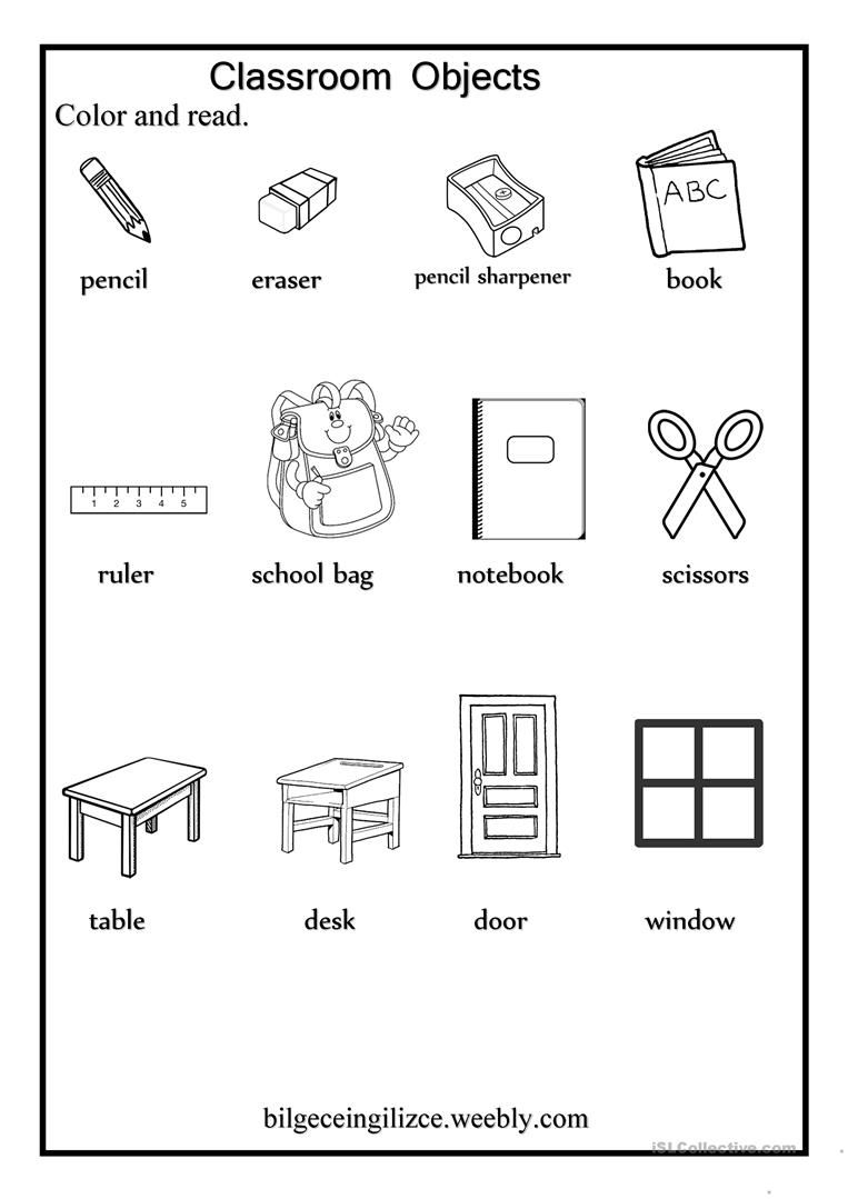 30 My School Worksheets For Kids Kindergarten