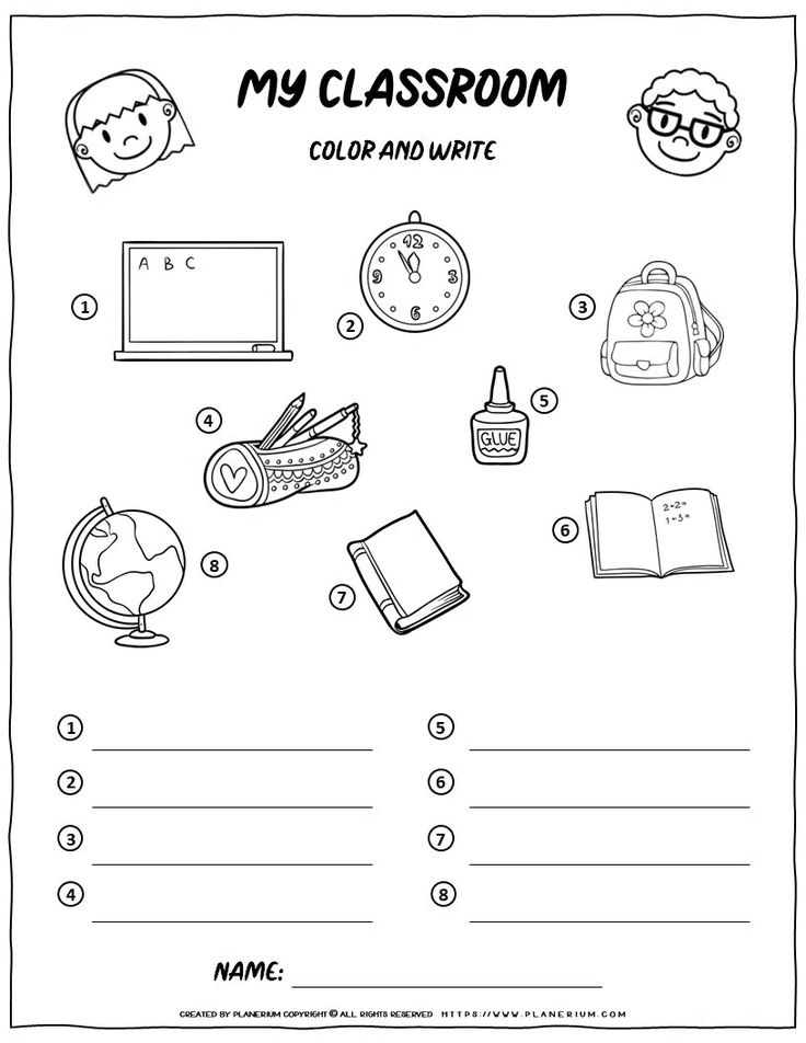 30 My School Worksheets For Kids Kindergarten