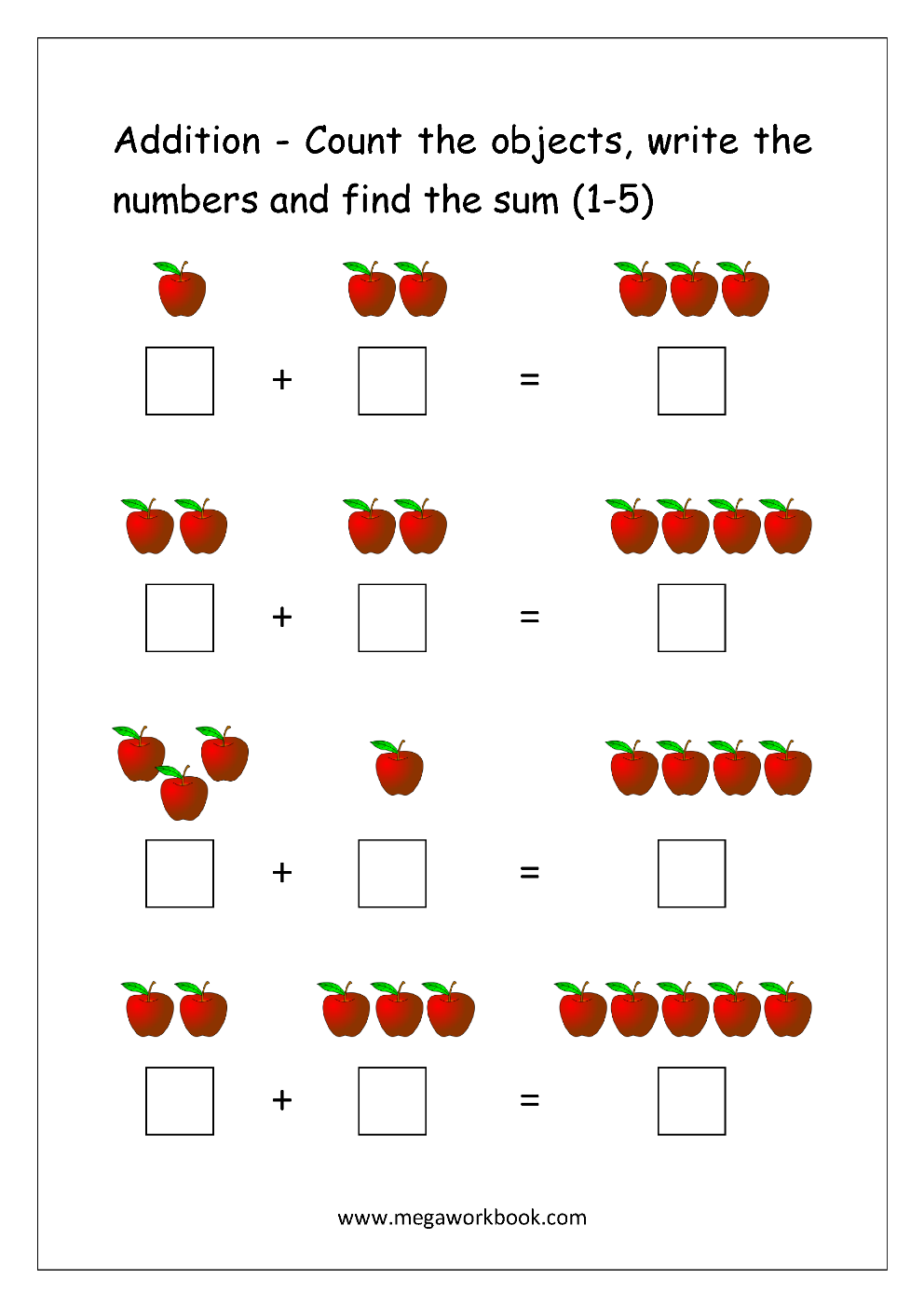 30 Picture Addition Worksheets Kindergarten Free