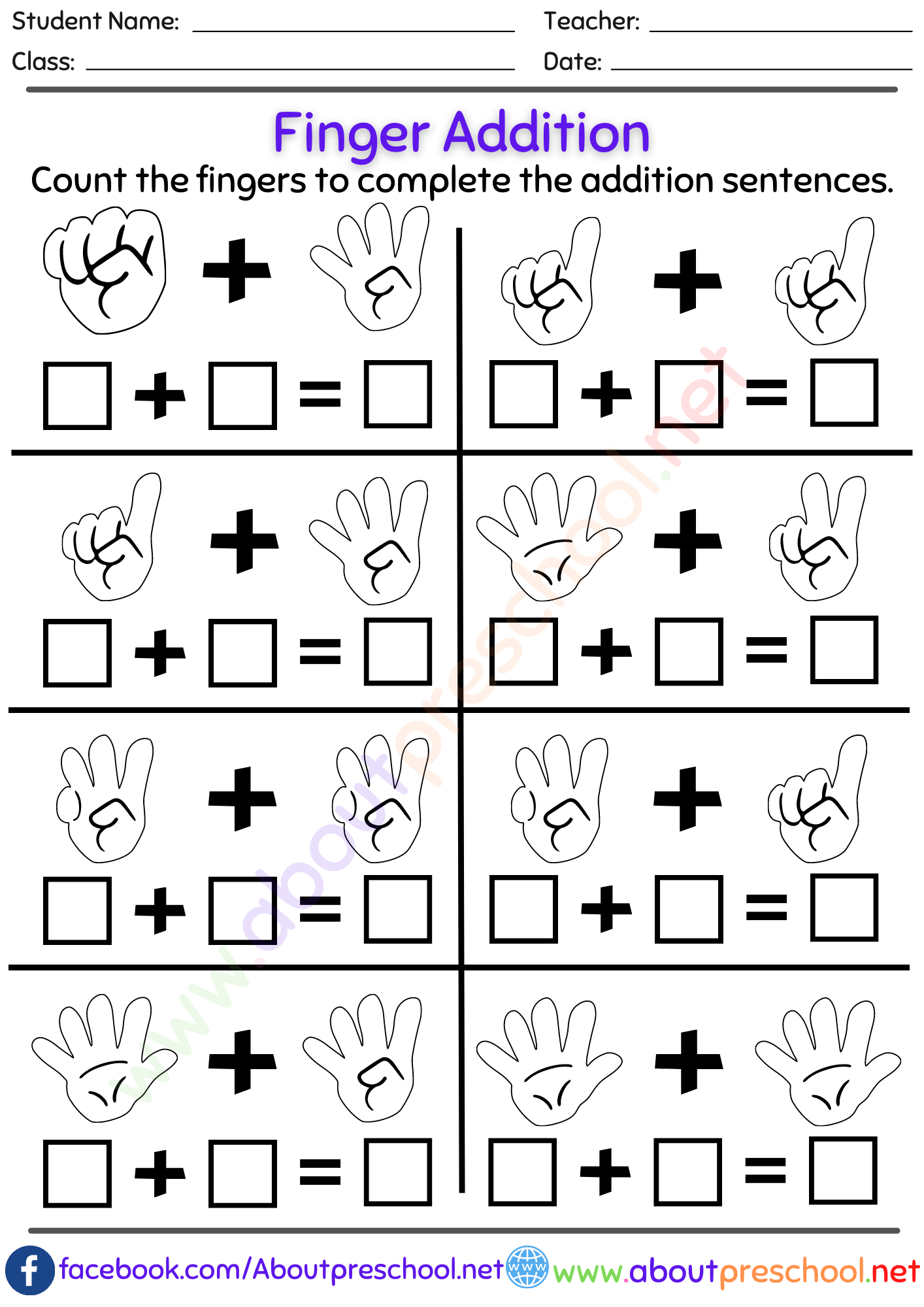 30 Picture Addition Worksheets Kindergarten Free