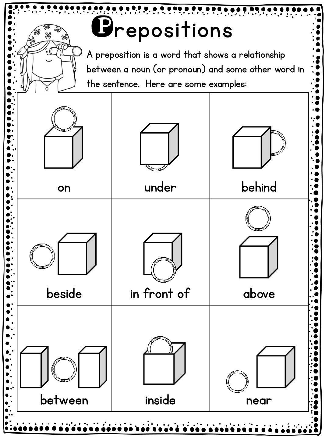 30 Preposition Worksheets For Kindergarten