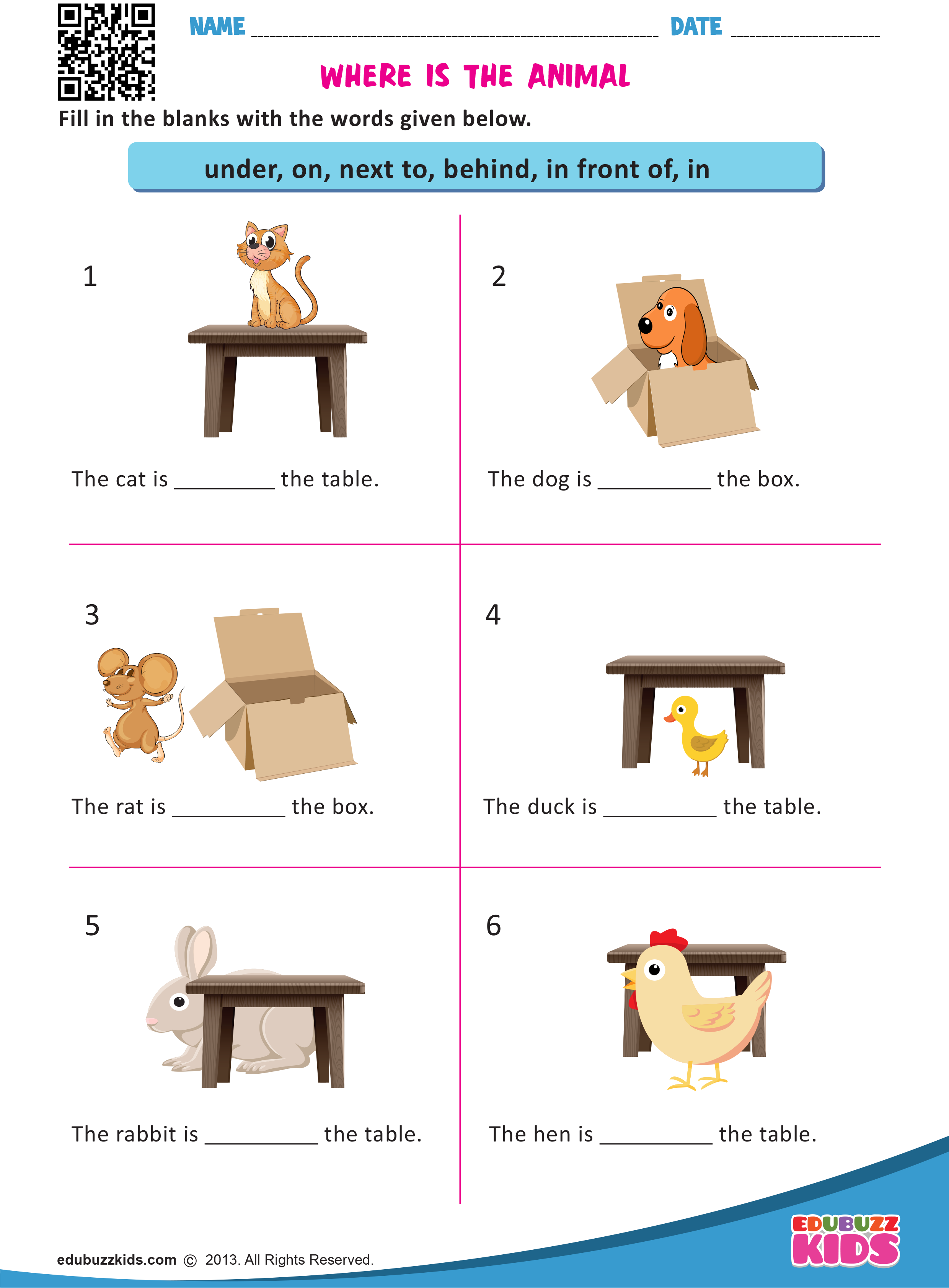 30 Preposition Worksheets For Kindergarten