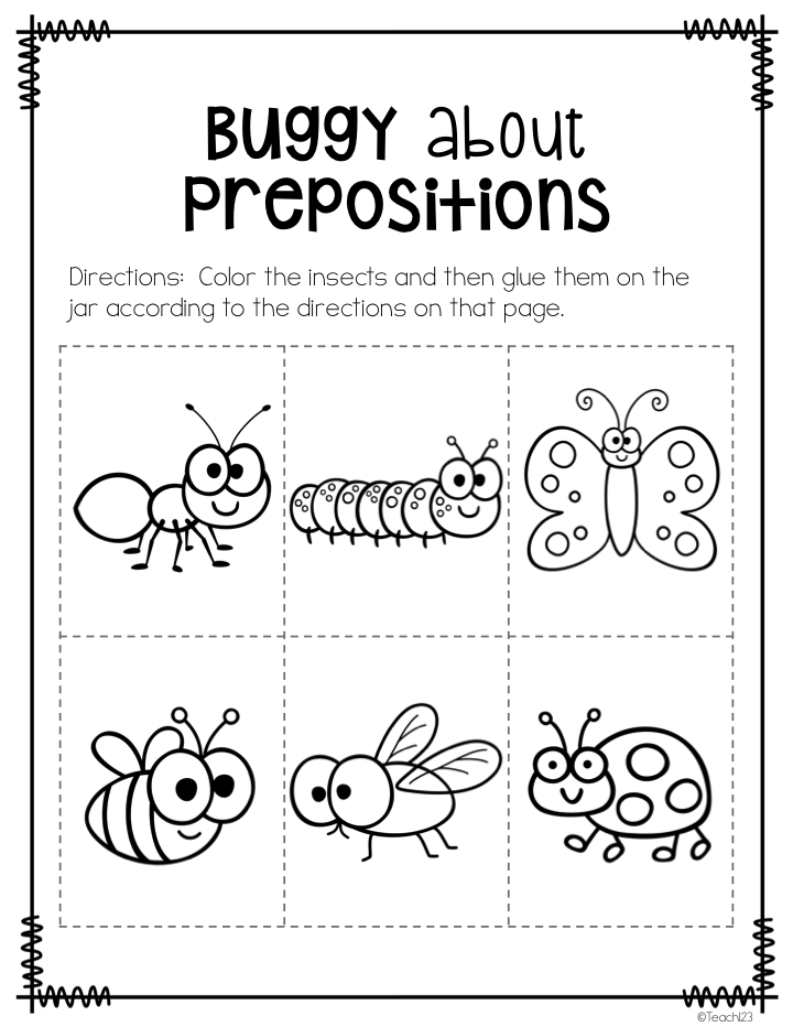 30 Preposition Worksheets For Kindergarten