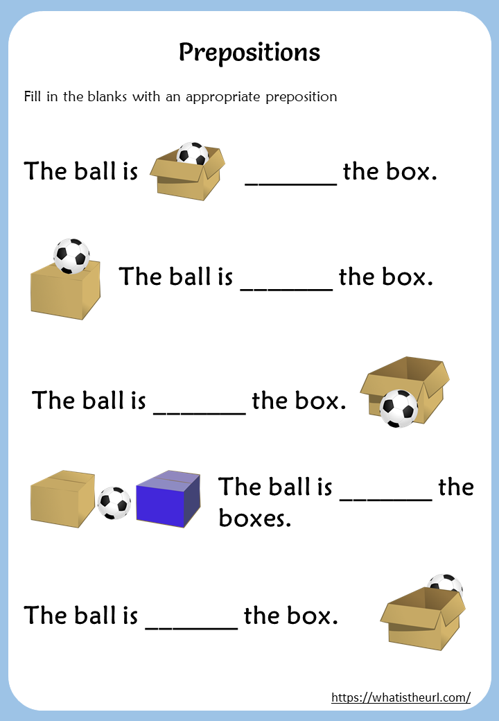 30 Preposition Worksheets For Kindergarten