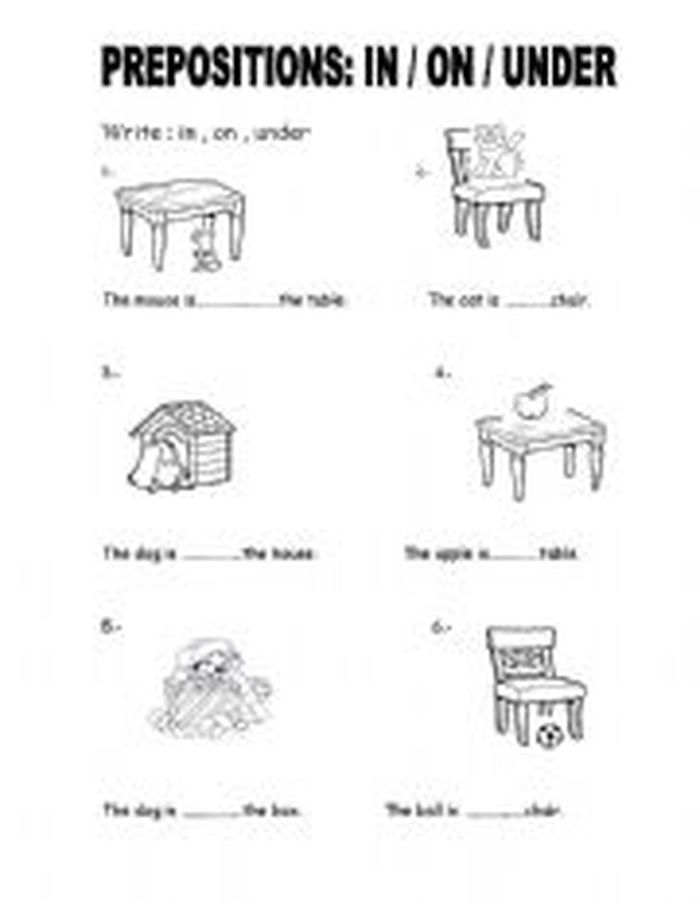 30 Preposition Worksheets For Kindergarten