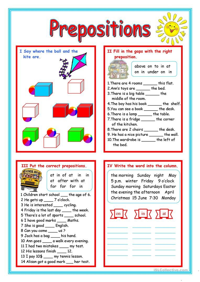 30 Preposition Worksheets For Kindergarten