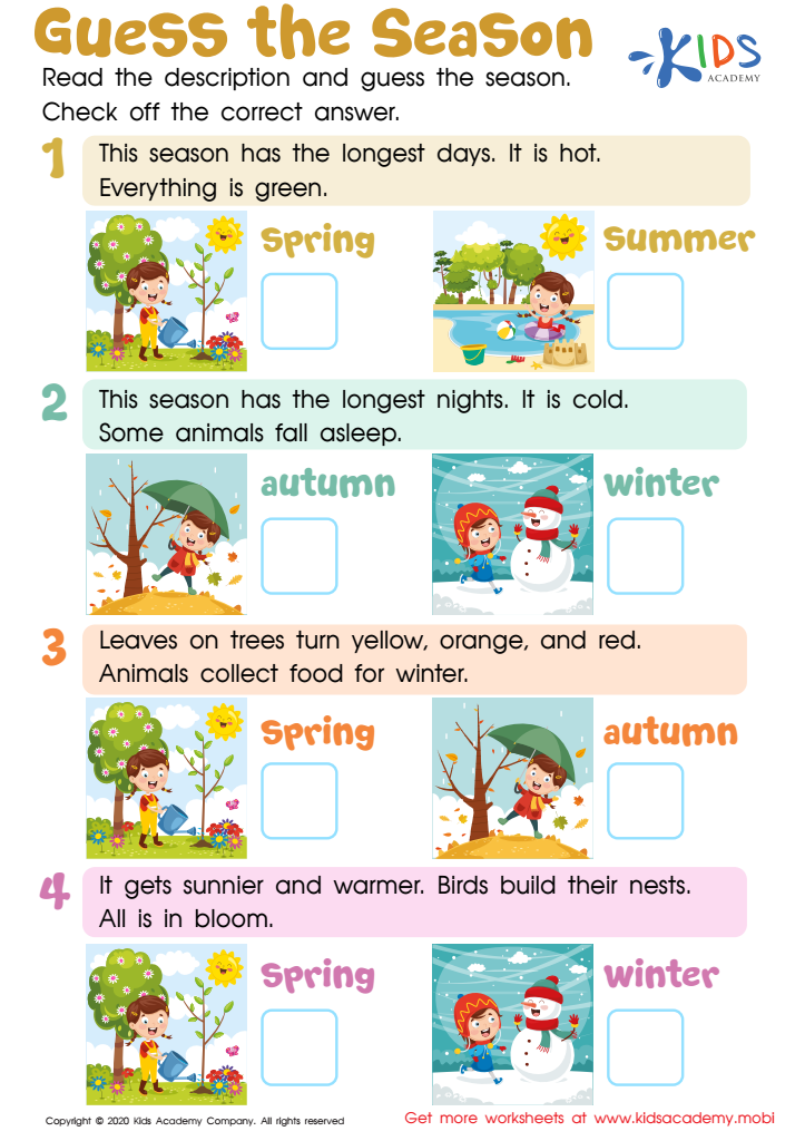 30 Seasons Of The Year Worksheets Kindergarten