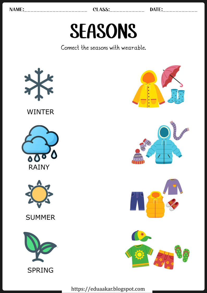 30 Seasons Of The Year Worksheets Kindergarten