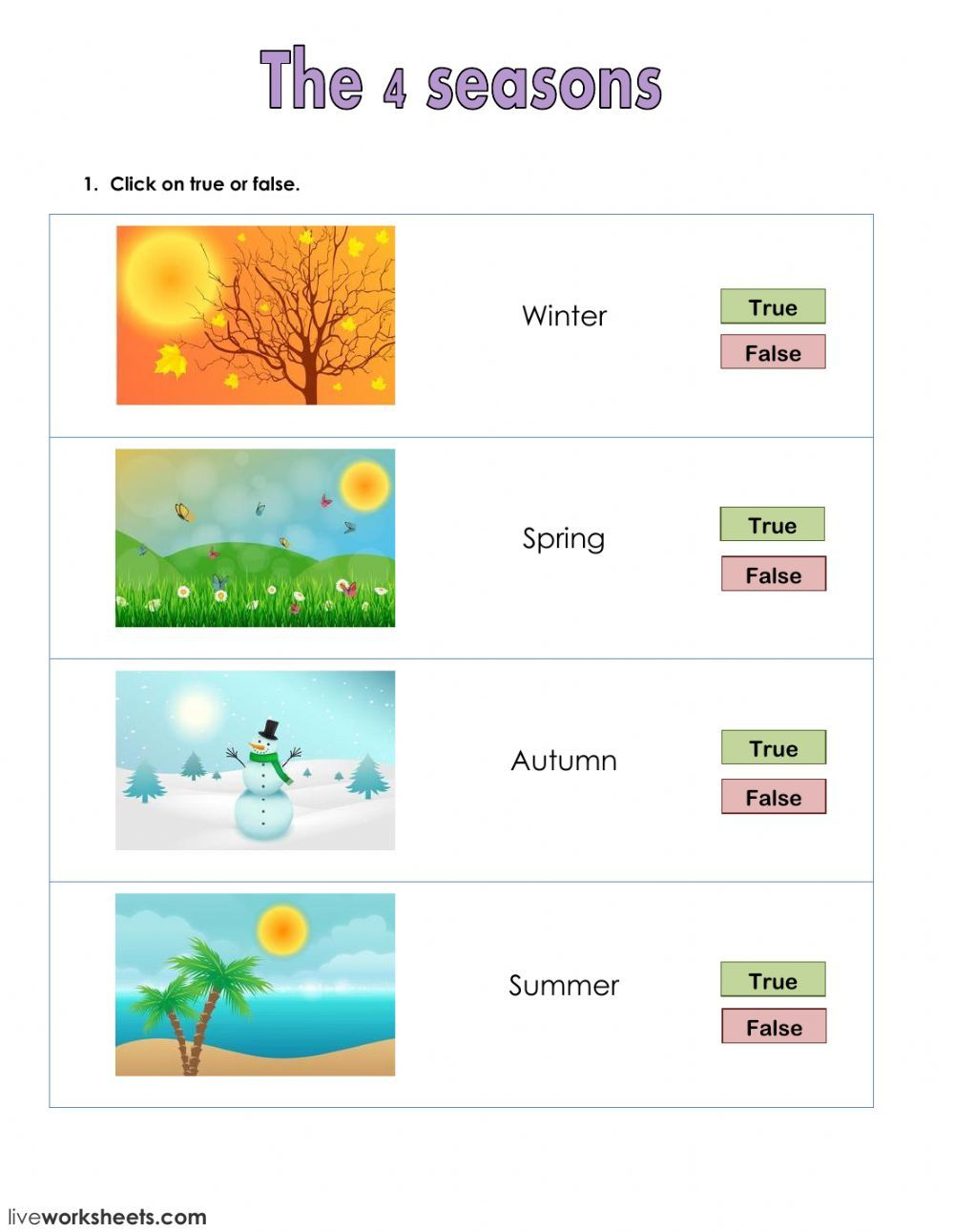 30 Seasons Of The Year Worksheets Kindergarten