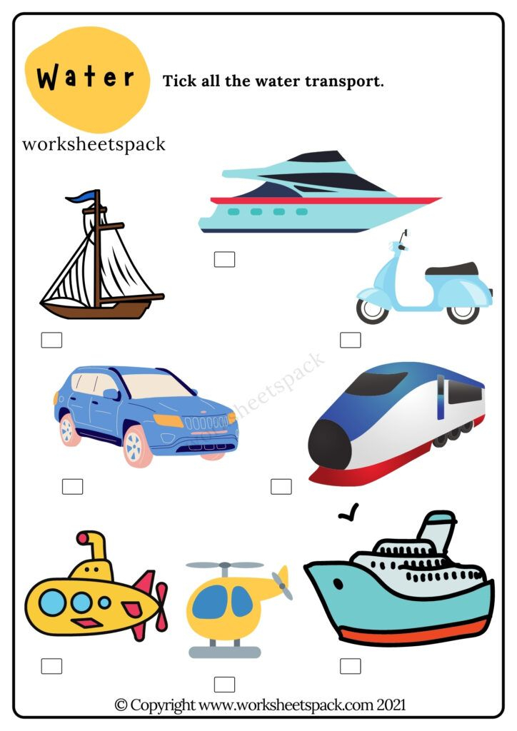 30 Water Transportation Worksheets For Kindergarten