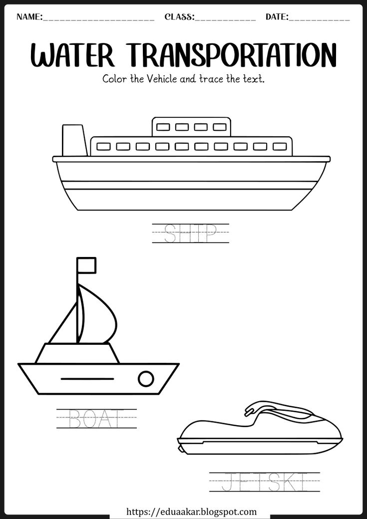30 Water Transportation Worksheets For Kindergarten