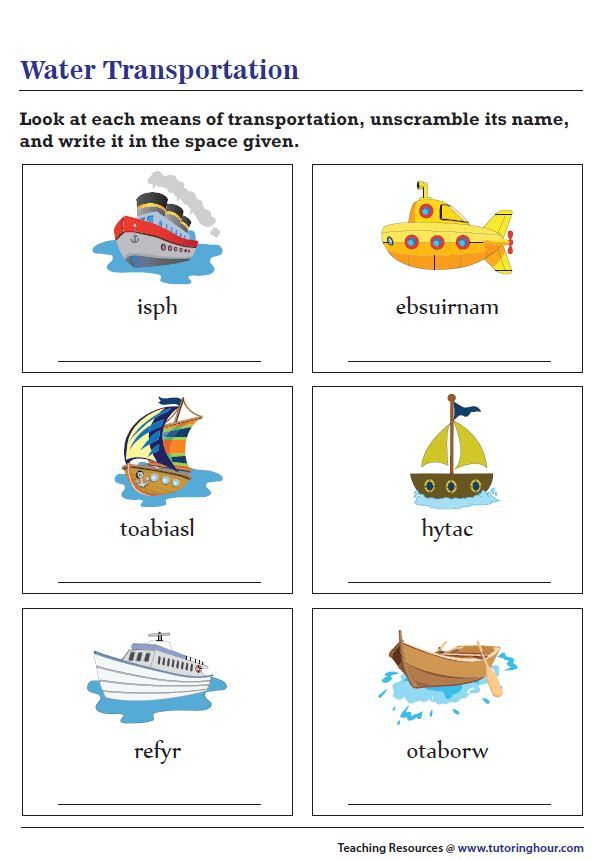 30 Water Transportation Worksheets For Kindergarten