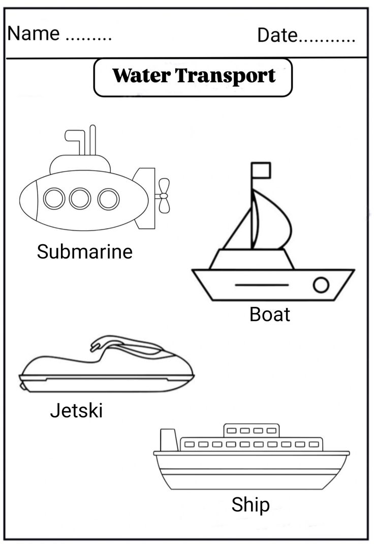 30 Water Transportation Worksheets For Kindergarten
