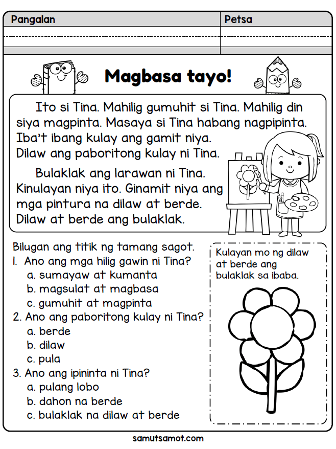 21 1St Grade Reading Worksheets Tagalog English