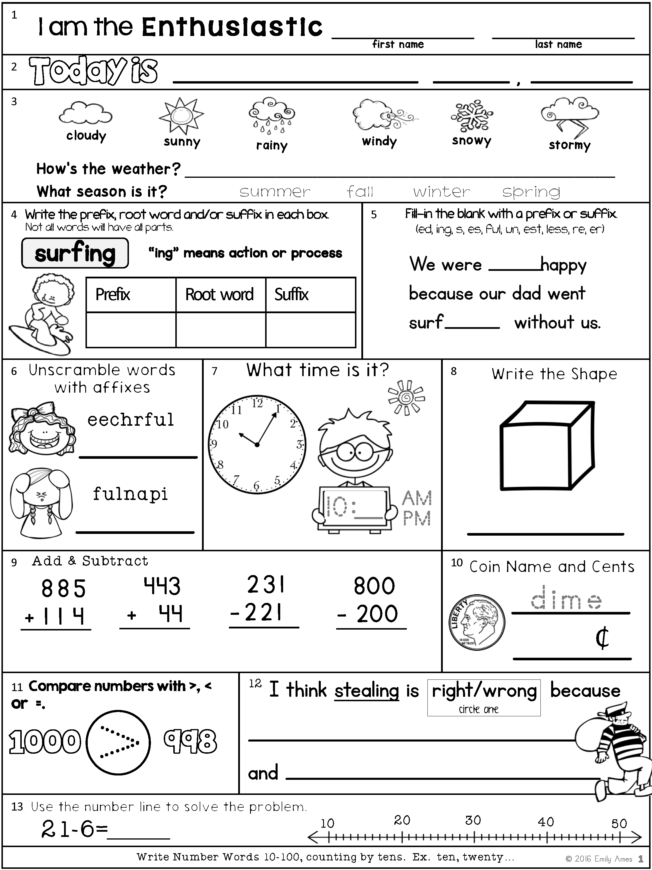 21 2Nd Grade Math Worksheets Reading