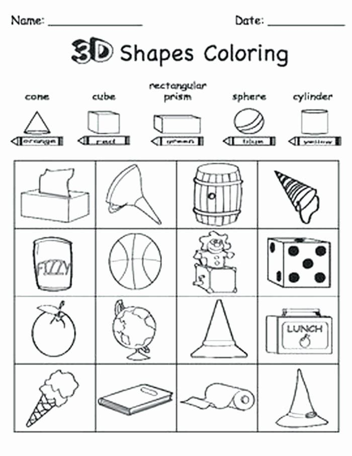 21 3D Shapes Kindergarten Free Worksheets