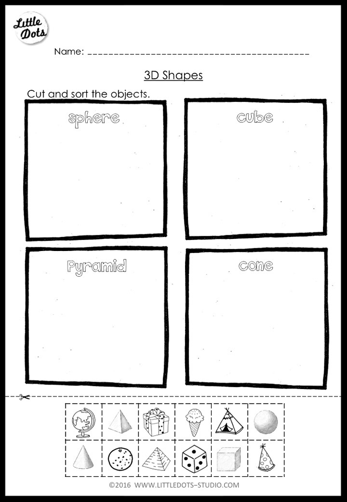 21 3D Shapes Kindergarten Free Worksheets