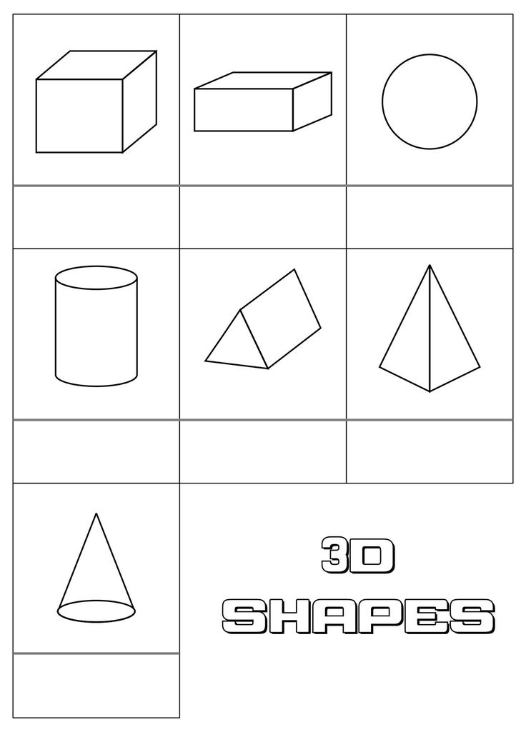 21 3D Shapes Kindergarten Free Worksheets