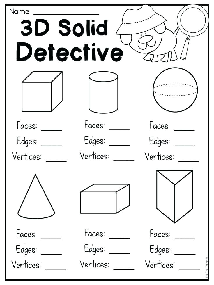 21 3D Shapes Kindergarten Free Worksheets