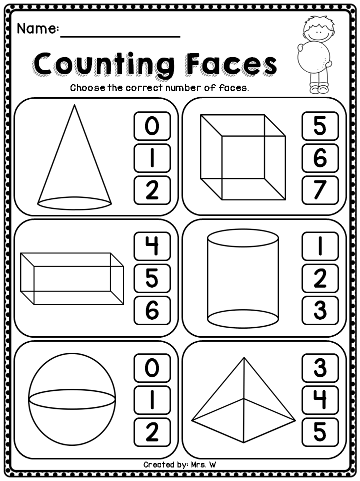 21 3D Shapes Kindergarten Free Worksheets