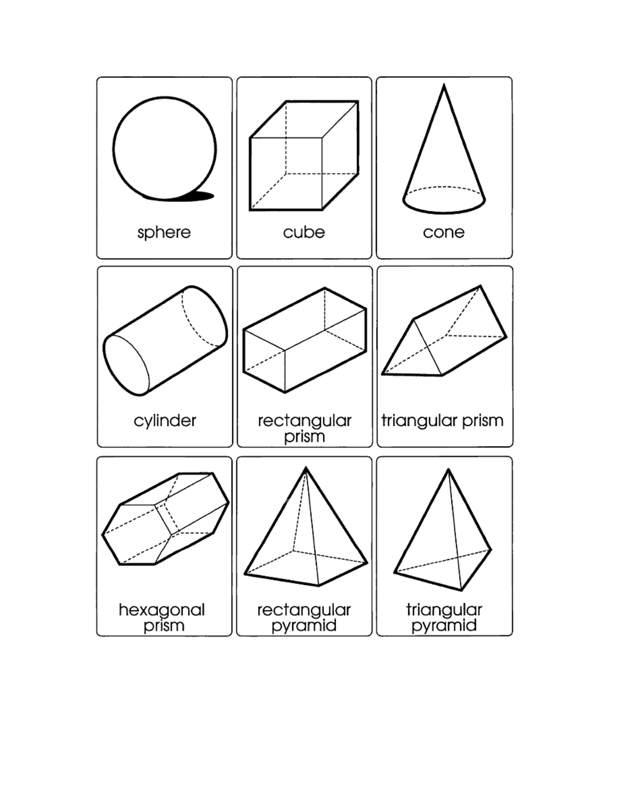 21 3D Shapes Kindergarten Free Worksheets