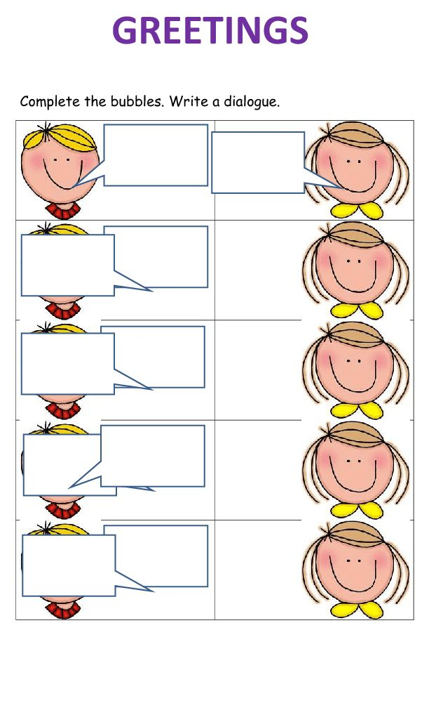21 Conversation Worksheets English For Grade 1