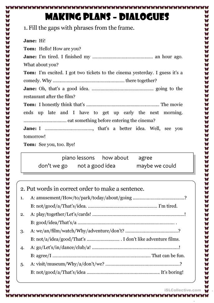 21 Conversation Worksheets English For Grade 1