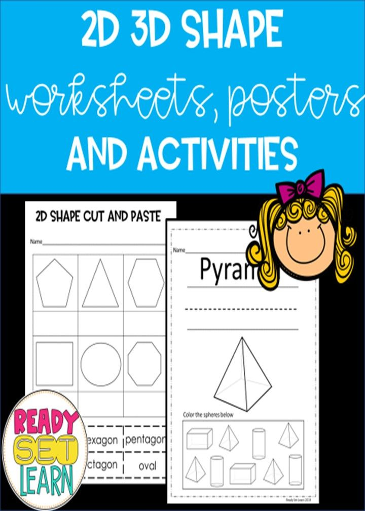 21 Kindergarten 2D And 3D Shapes Worksheets