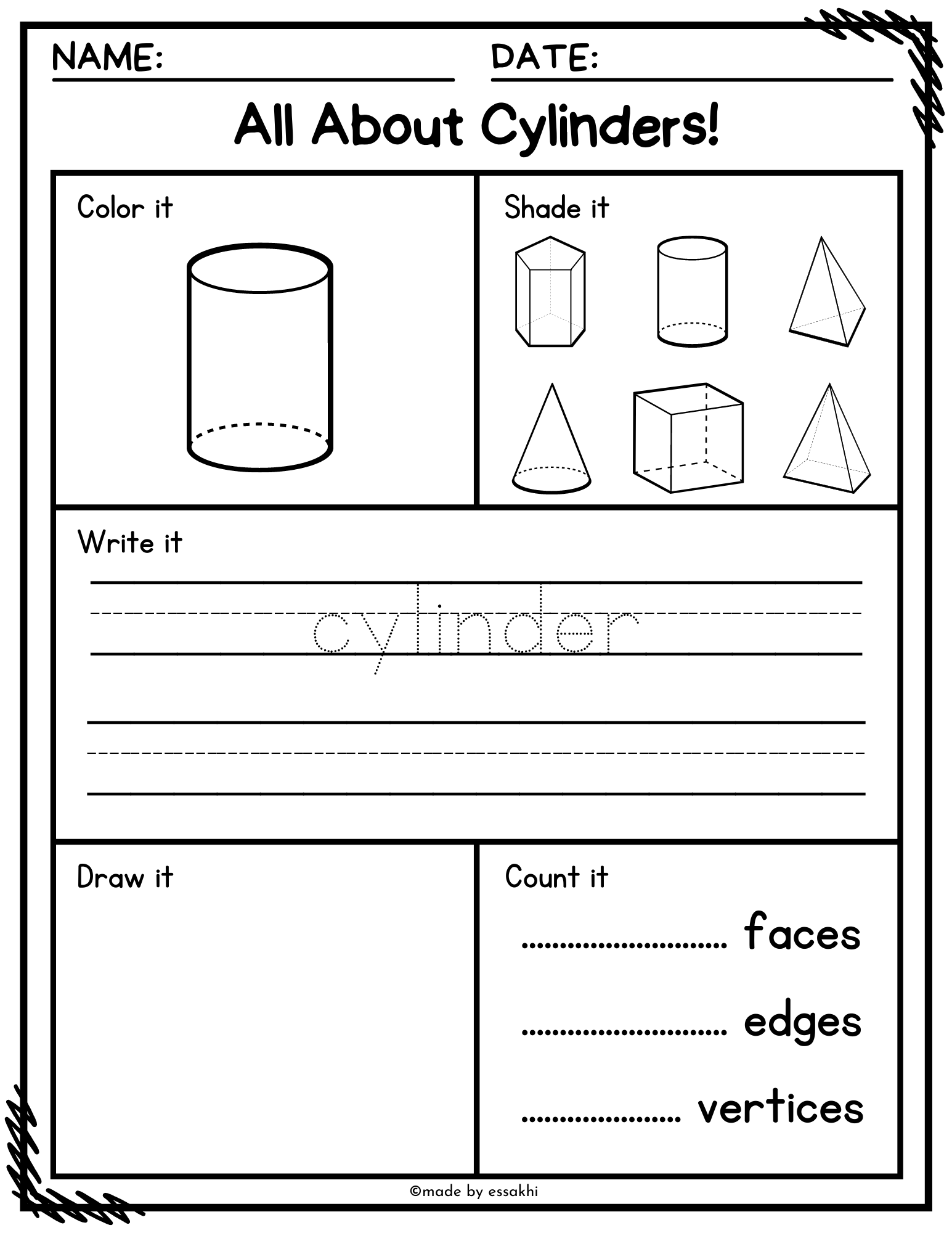 21 Kindergarten 2D And 3D Shapes Worksheets