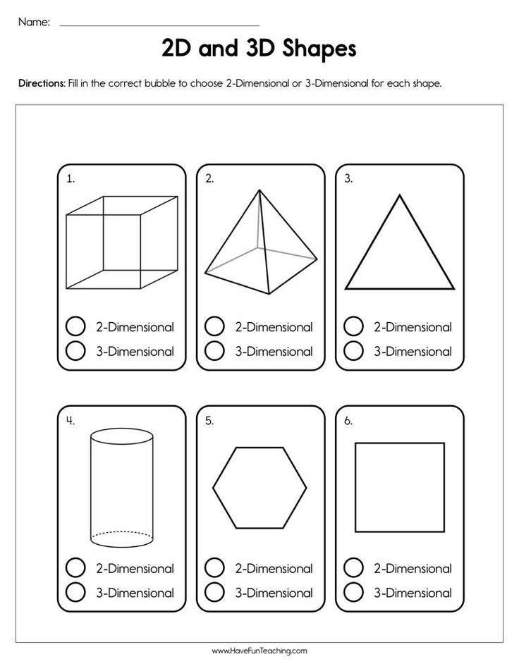 21 Kindergarten 2D And 3D Shapes Worksheets